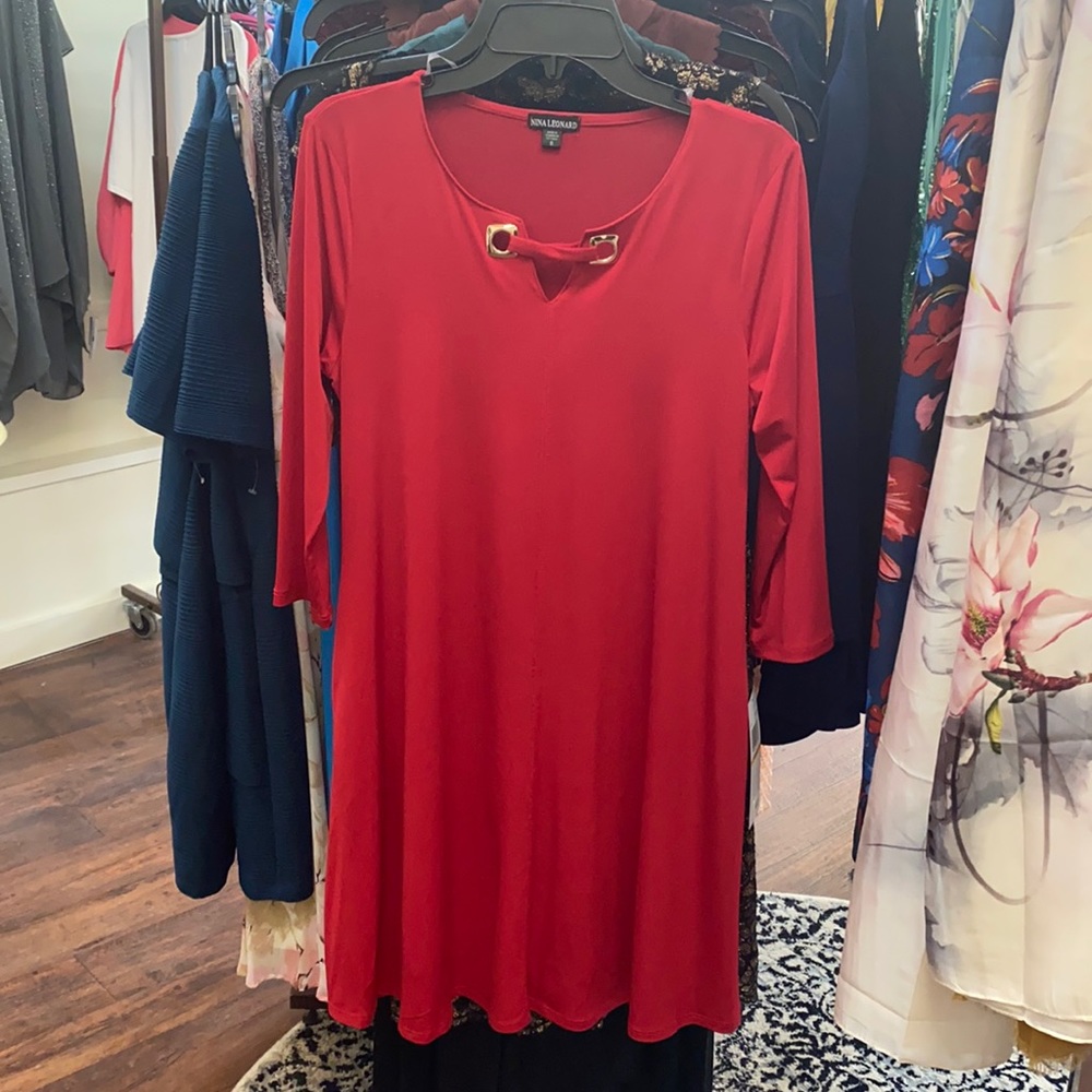 Soft nice red color brand new dress.